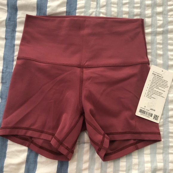 lululemon misty merlot align shorts 4” size 6 Nulu - Picture 3 of 3